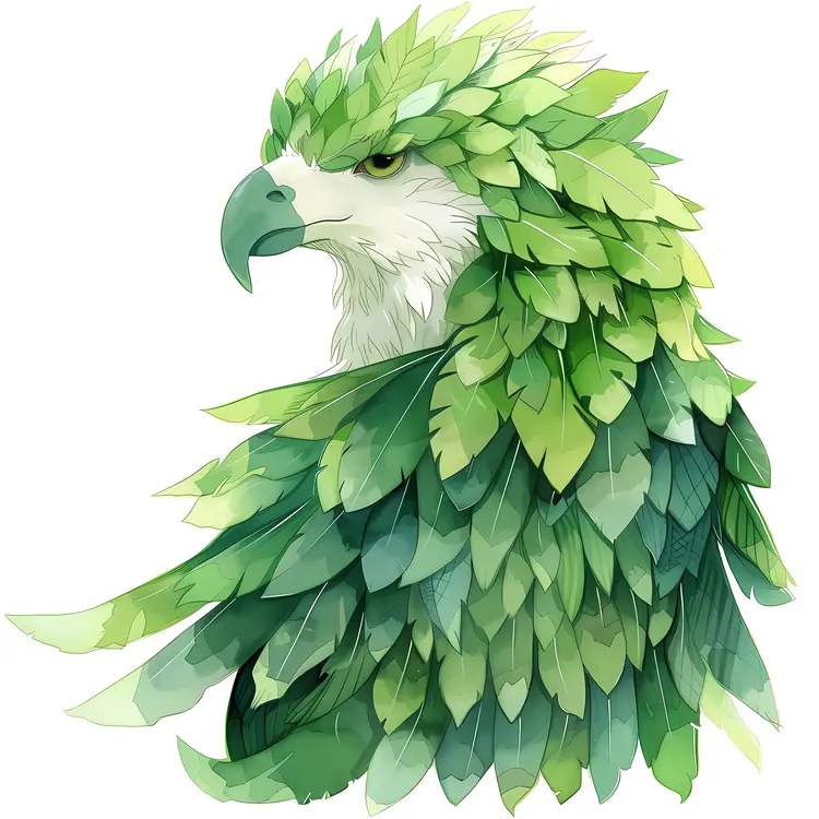 Majestic Green Feathered Bird