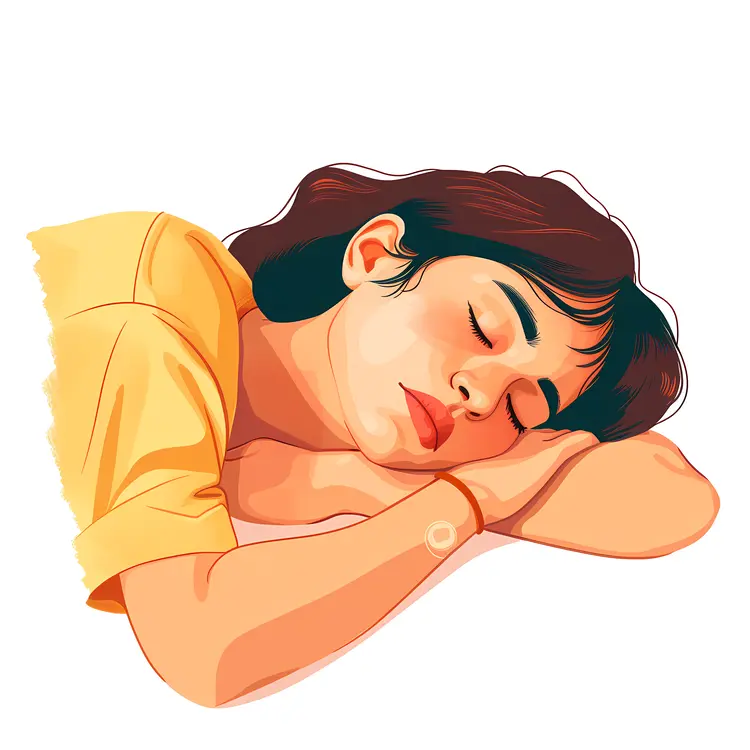 Girl Sleeping on Pillow