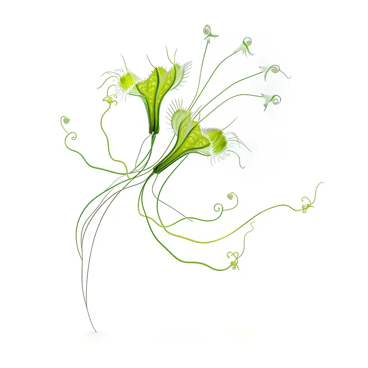 Green Abstract Flowers Illustration