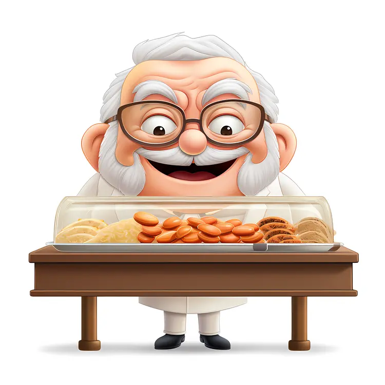 Cartoon Chef at Buffet