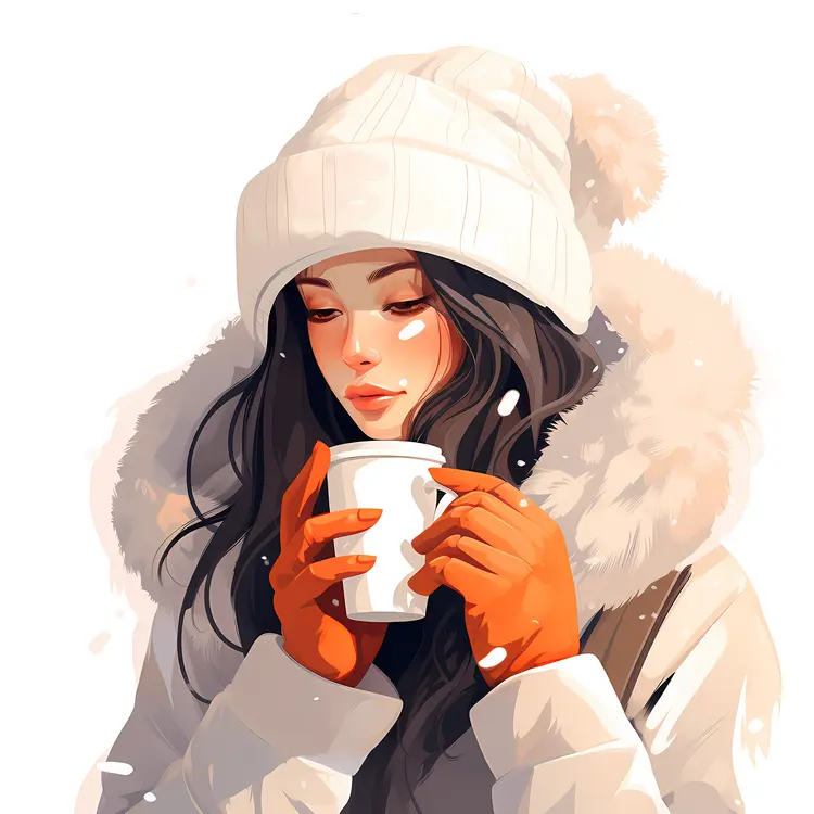 Person in White Beanie Holding Coffee Cup
