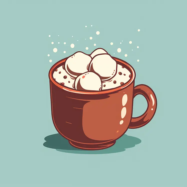Hot Chocolate with Marshmallows in Brown Cup