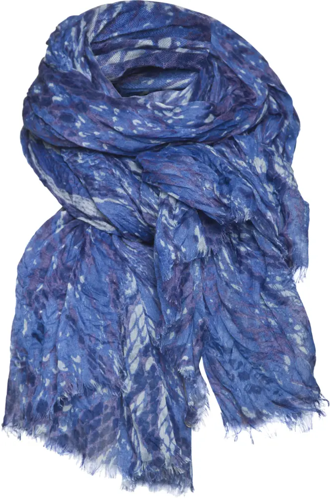 Blue Scarf with Abstract Pattern