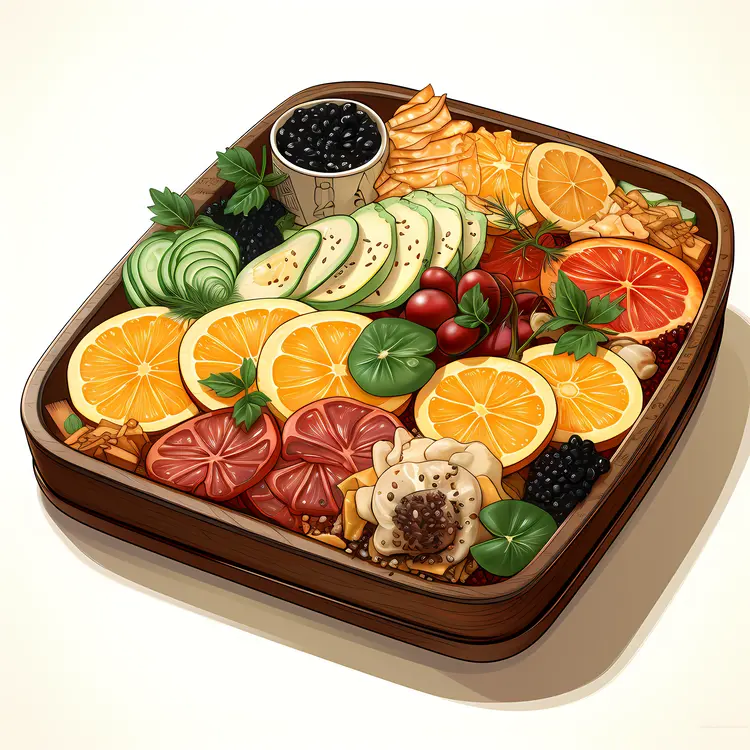 Colorful Bento Box with Fresh Ingredients