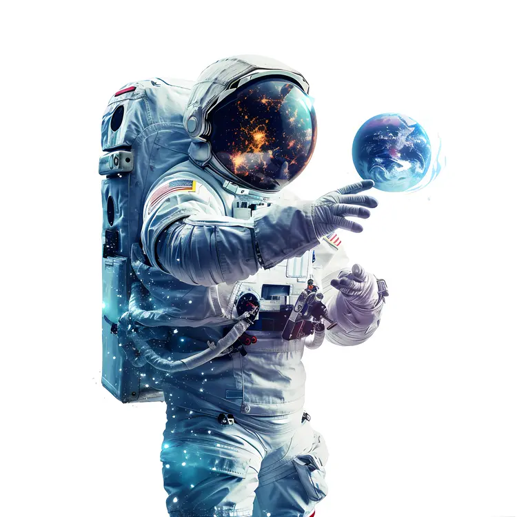 Astronaut Holding a Miniature Earth