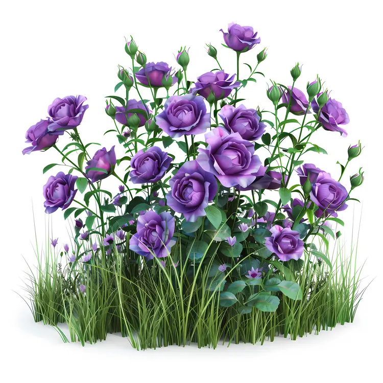 Beautiful Purple Roses in Garden