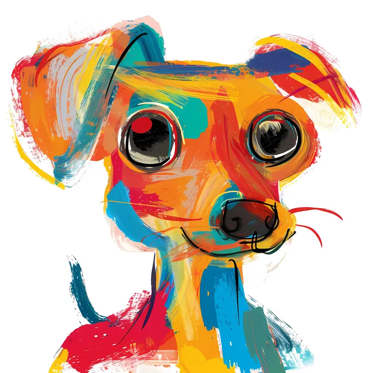 Colorful Cartoon Dog Illustration