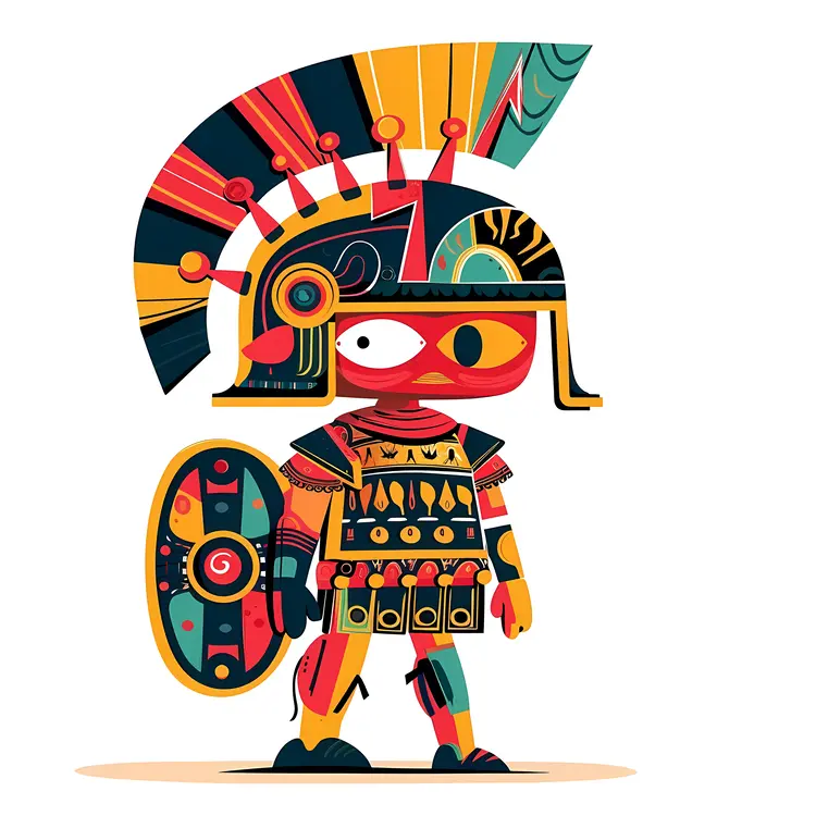 Vibrant Roman Soldier with Shield