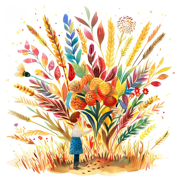 Child Exploring Nature Illustration