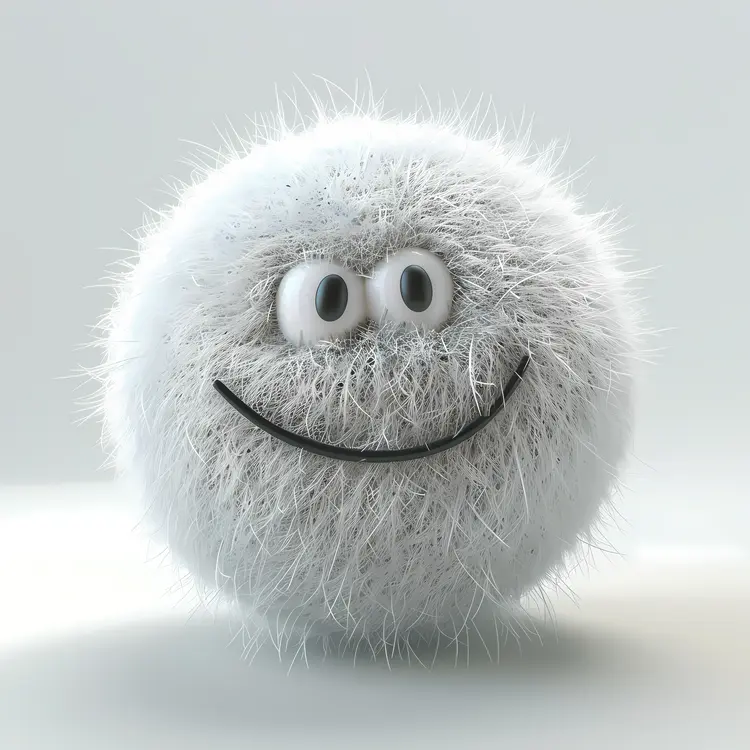 Smiling Furry Ball Cartoon Character