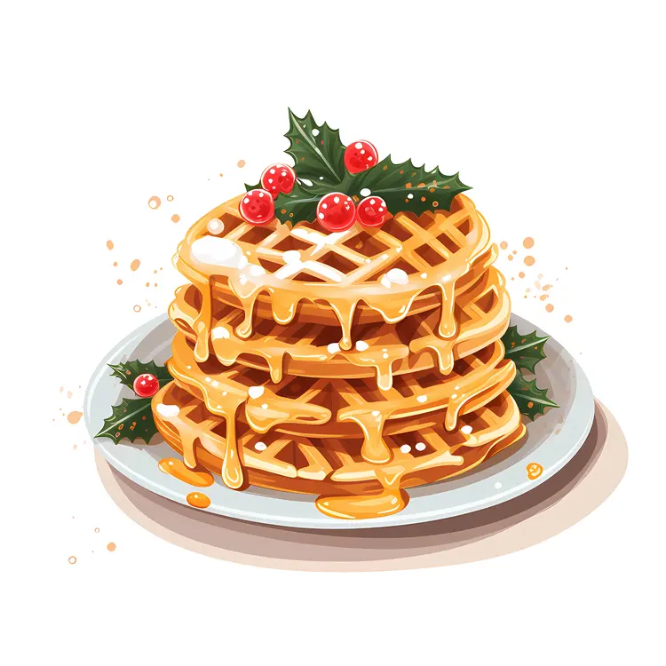 Christmas Waffles with Holly and Honey