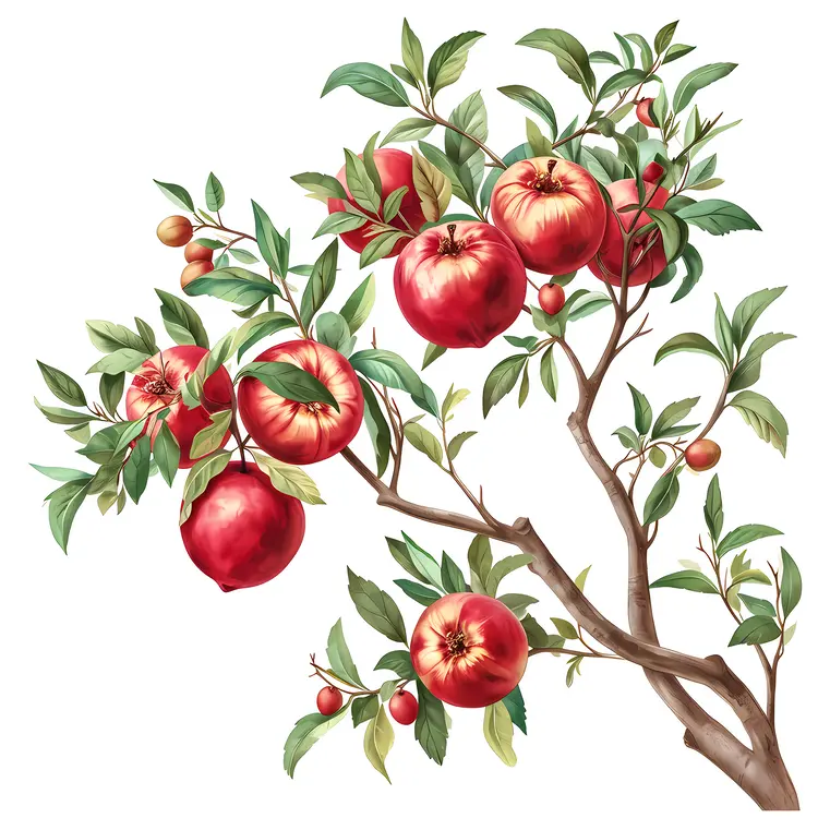 Red Apples on a Branch