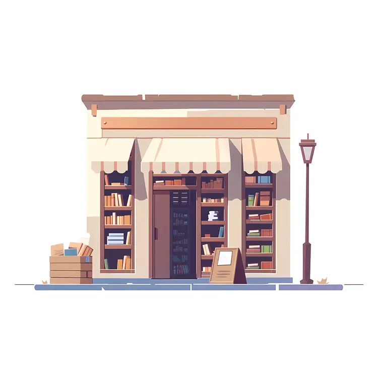 Charming Bookstore with Shelves