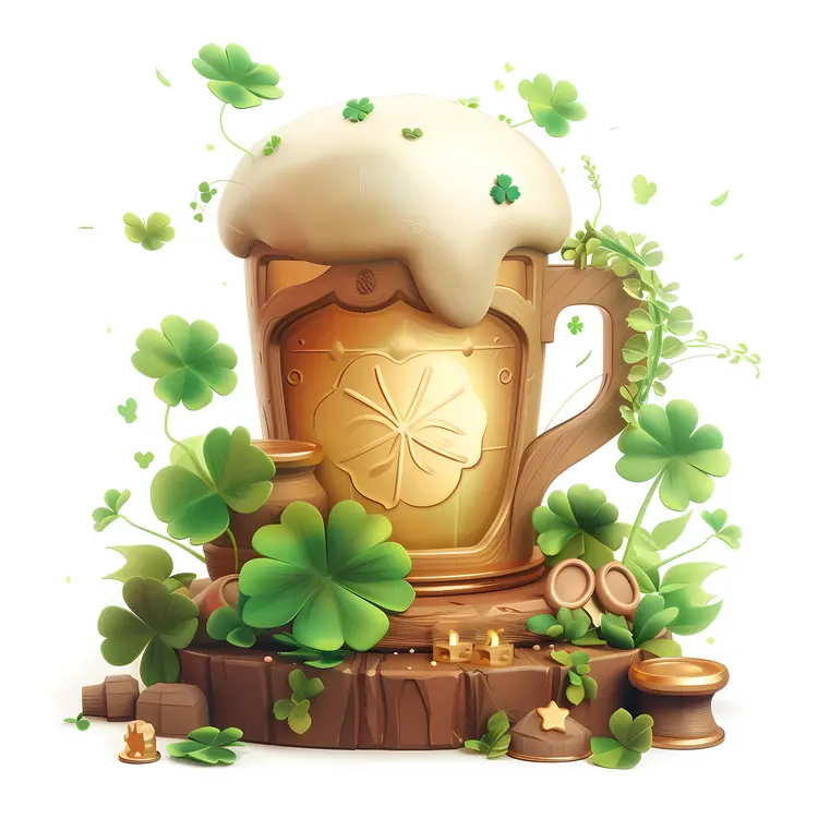 Beer Mug with Clovers