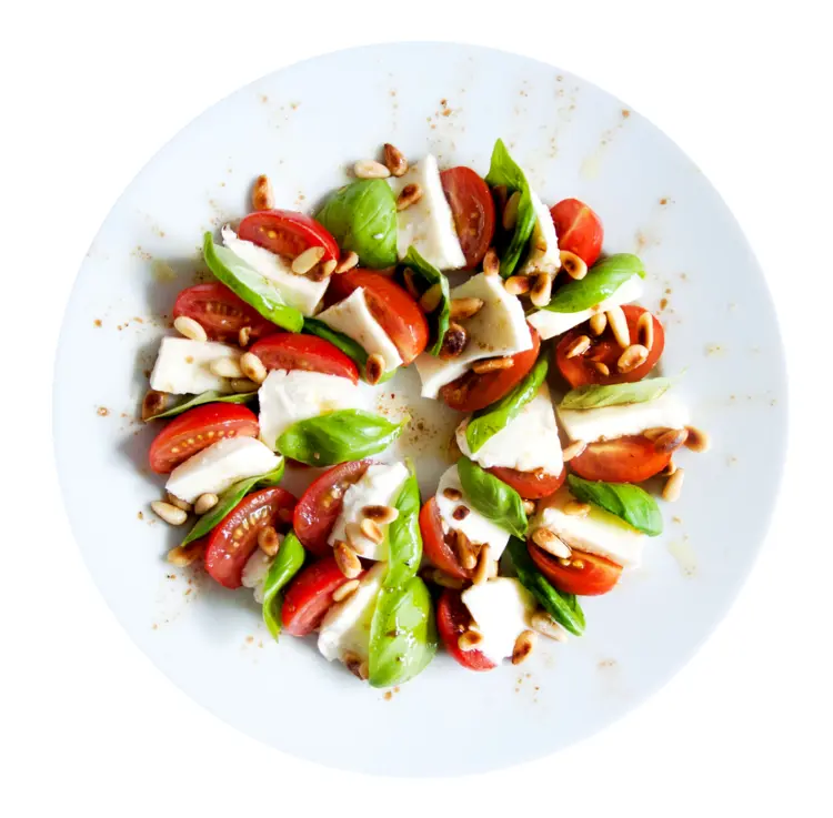Fresh Caprese Salad on a Plate