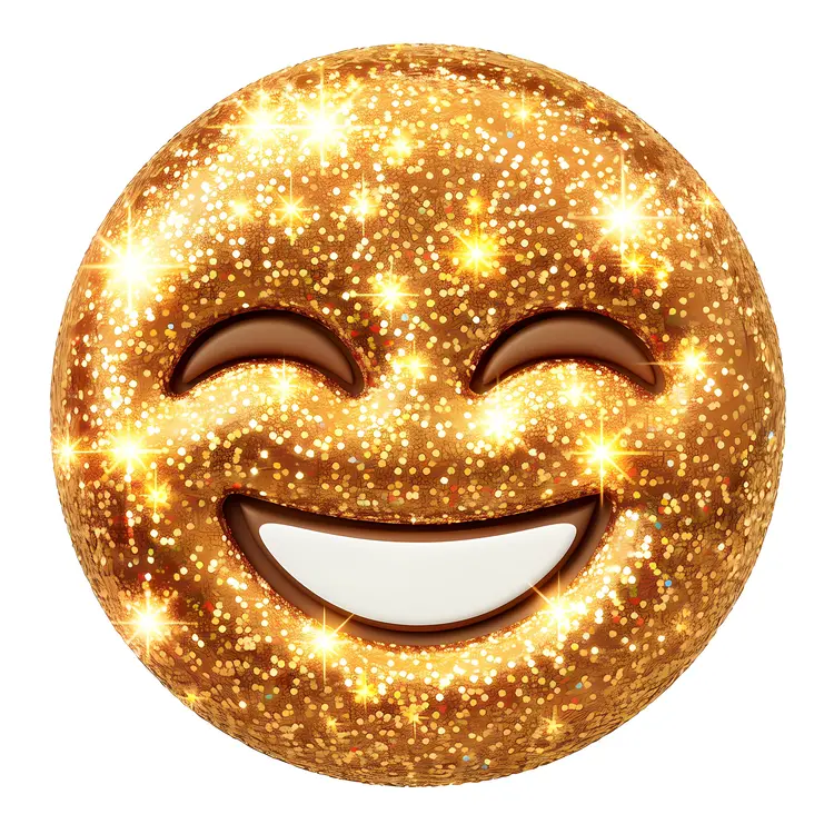 Sparkling Golden Smiley Face