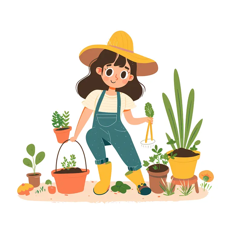 Girl with Gardening Tools