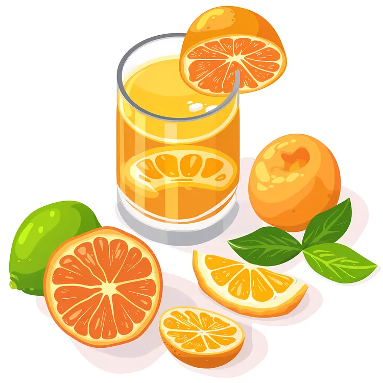 Fresh Orange Juice with Citrus Fruits