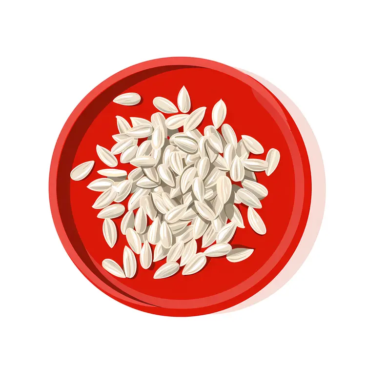 White Sunflower Seeds in Red Bowl