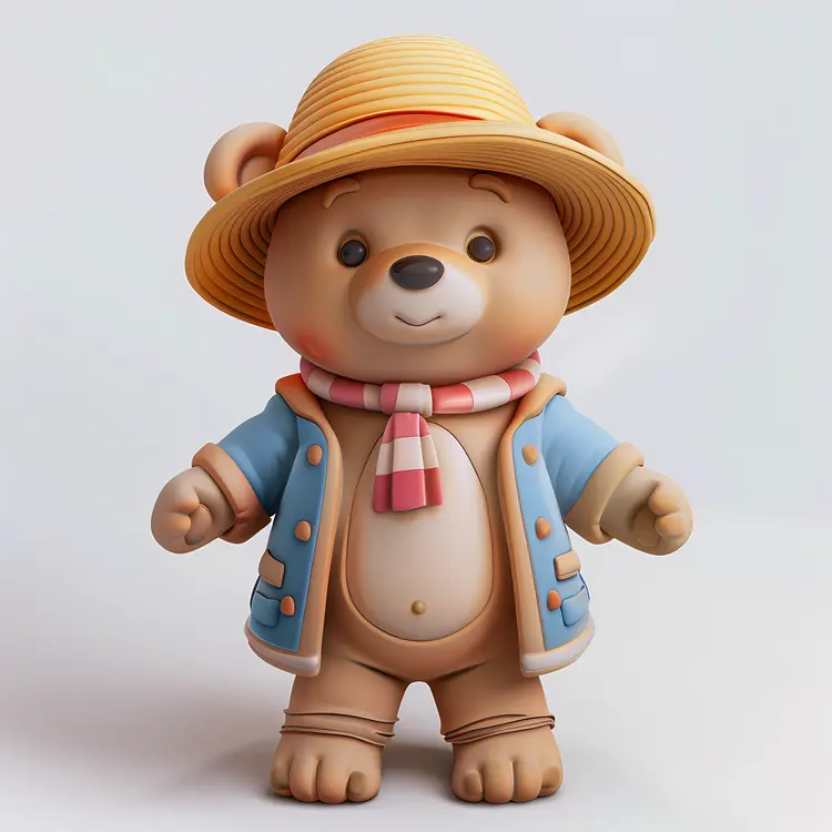 Cute Bear in Winter Outfit