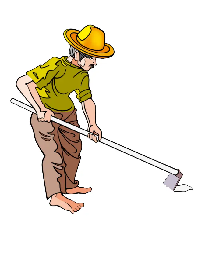Farmer Working with a Hoe