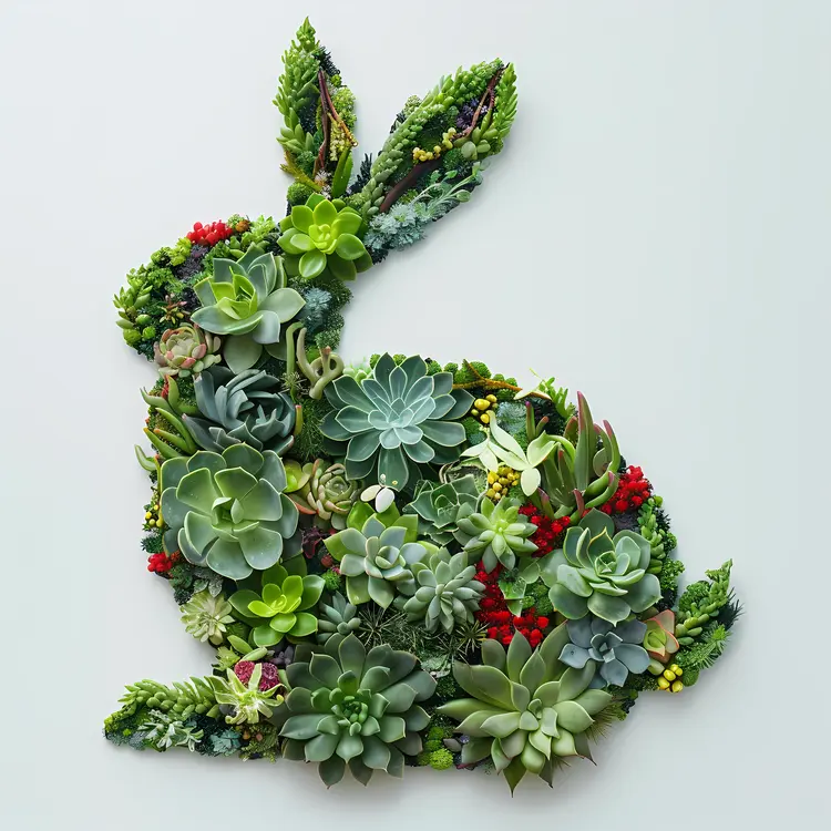 Succulent Floral Bunny Art