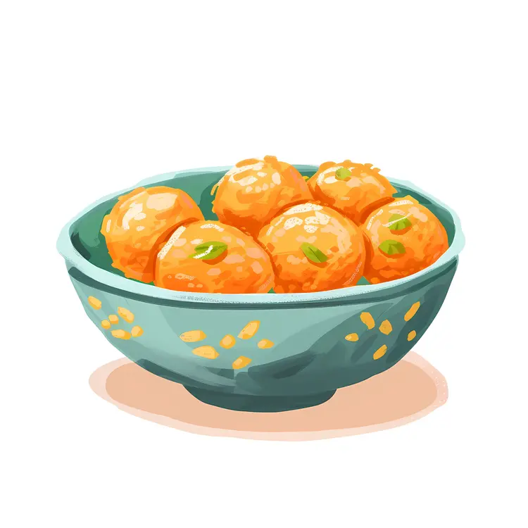 Orange Balls in a Decorative Bowl