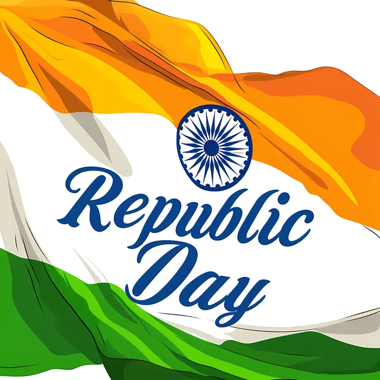 Republic Day with Waving Flag