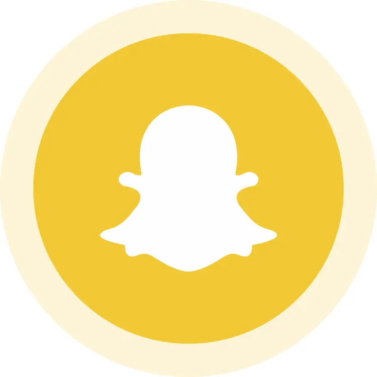 Yellow Snapchat Logo in Circle