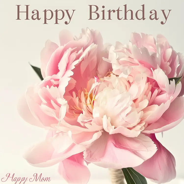 Pink Flower Happy Birthday Mom