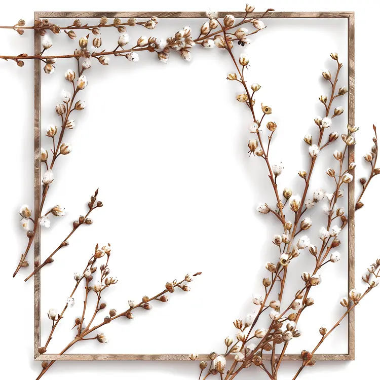 Elegant White Floral Corner Frame