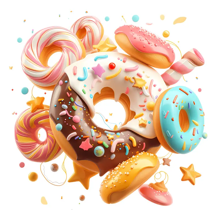 Colorful Donuts with Sprinkles