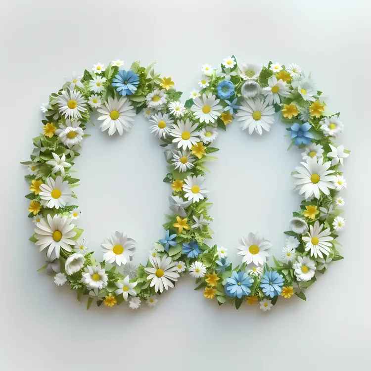 Blue and Yellow Flower Wreath
