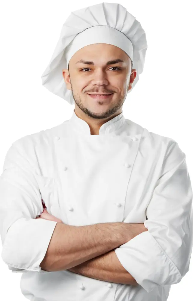 Smiling Chef in White Uniform