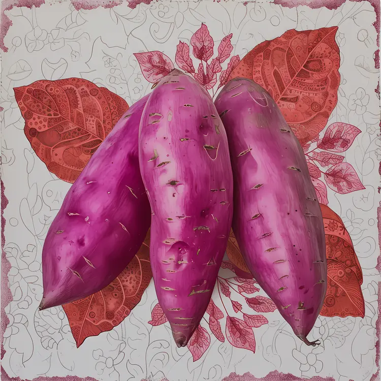 Fresh Purple Sweet Potatoes