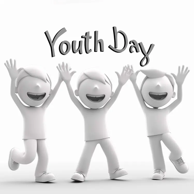 Youth Day Celebration with Happy Figures
