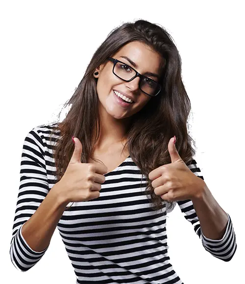 Person Giving Thumbs Up and Smiling