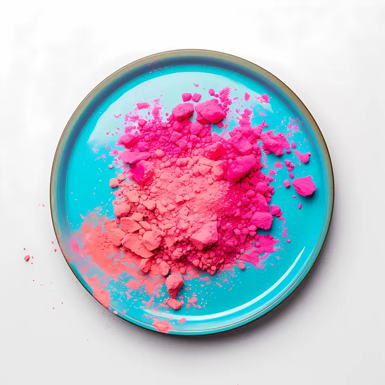 Pink Powder on a Blue Plate