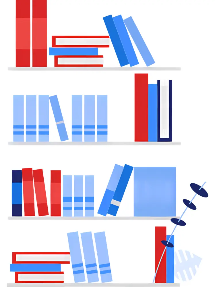 Bookshelf with Colorful Books