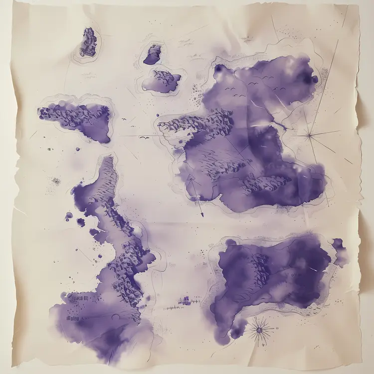 Purple Watercolor Fantasy Map