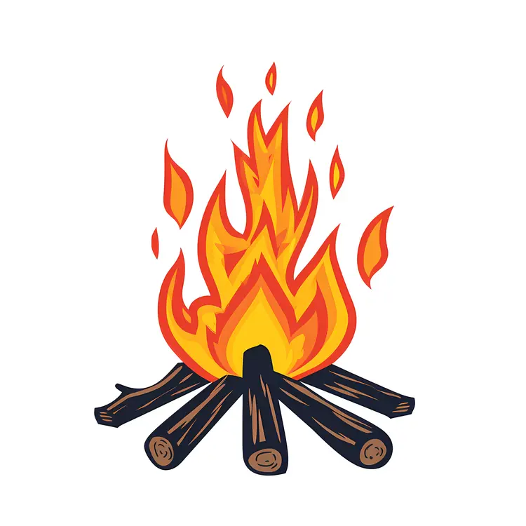 Vibrant Campfire Illustration