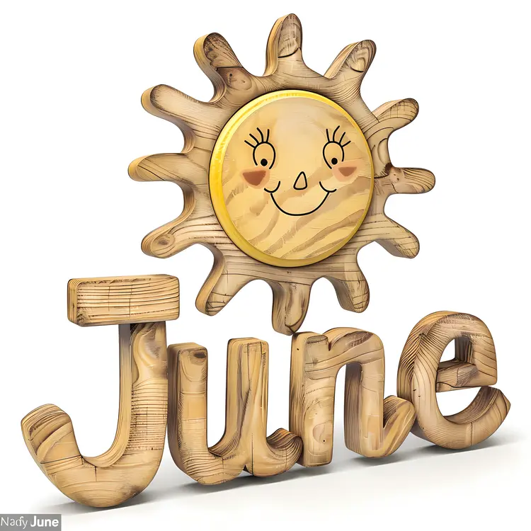 Wooden Cartoon Sun for June