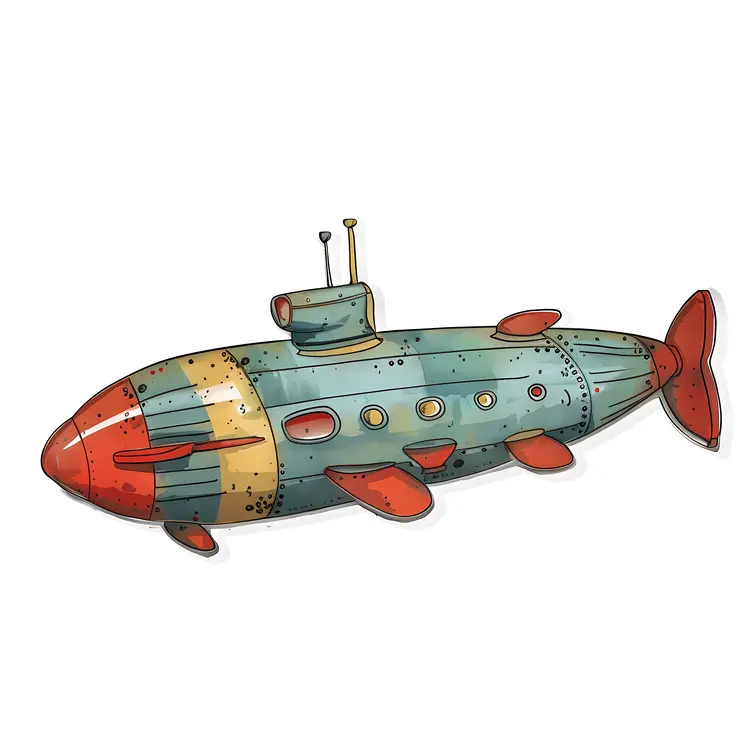 Cartoon Submarine Illustration