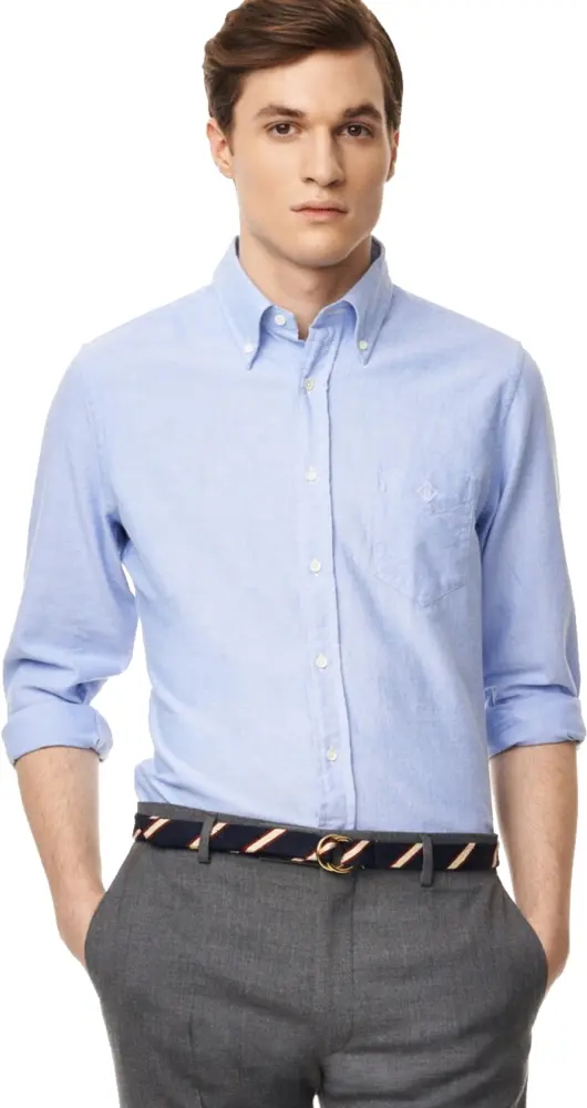 Light Blue Shirt with Rolled Sleeves