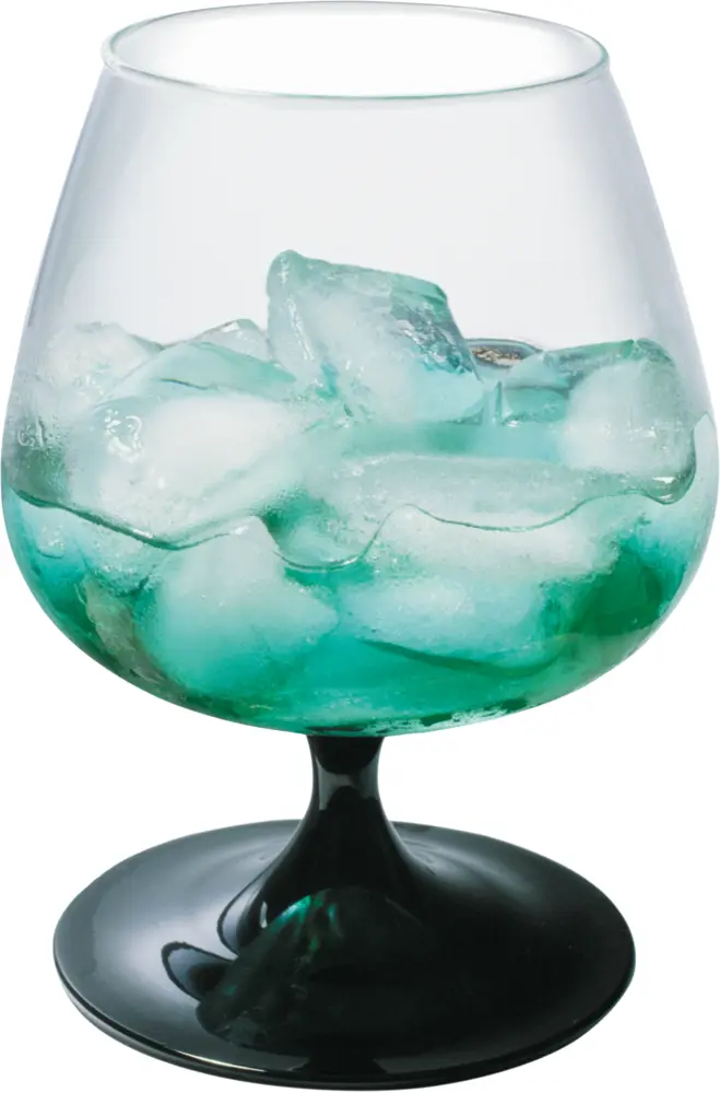 Green Drink with Ice in Glass