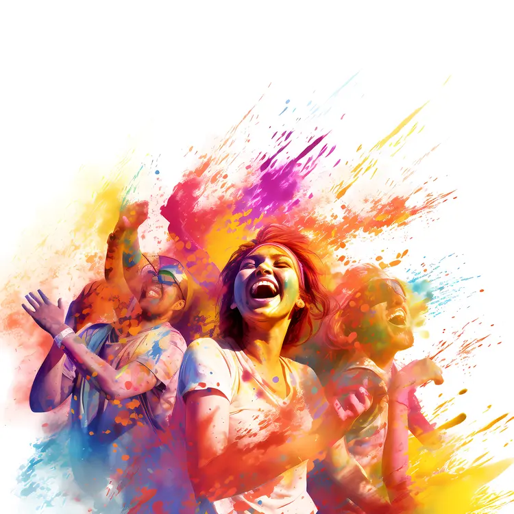 Joyful People in Colorful Celebration