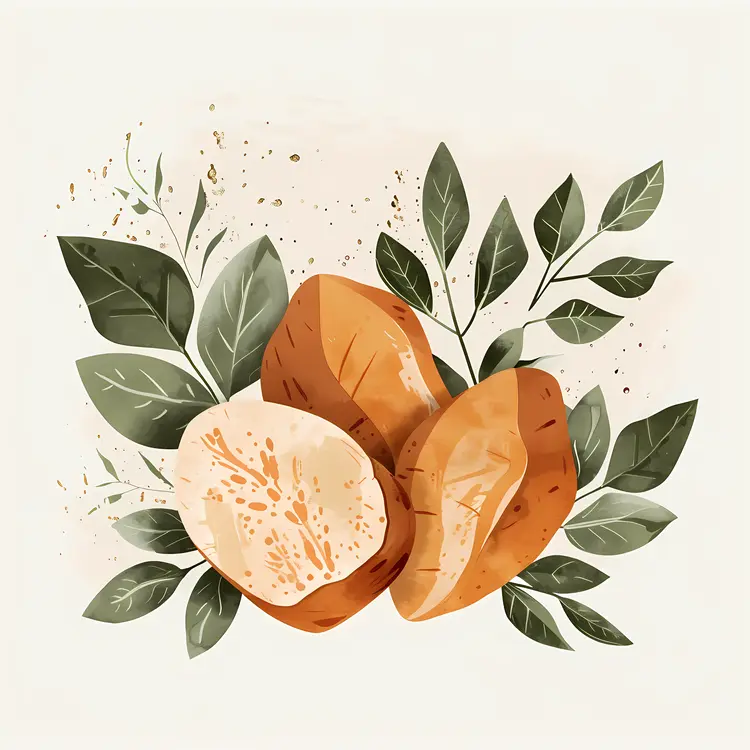 Sweet Potatoes with Leaves