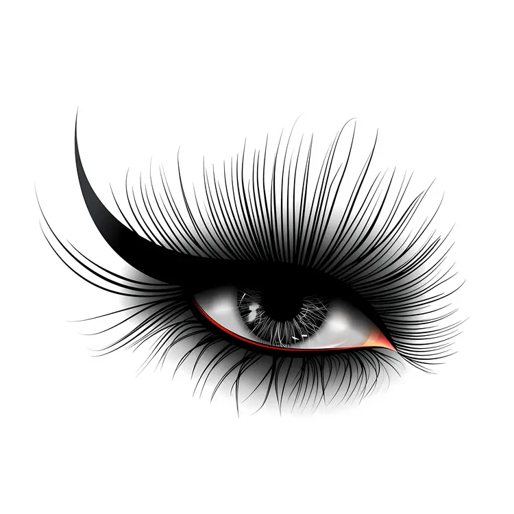 Illustration of Eye with Long Eyelashes
