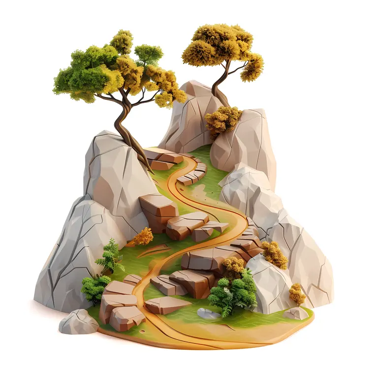 Rocky Path with Trees