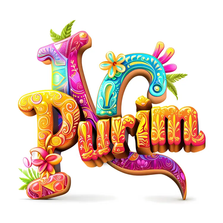 Decorative Purim Festival Illustration